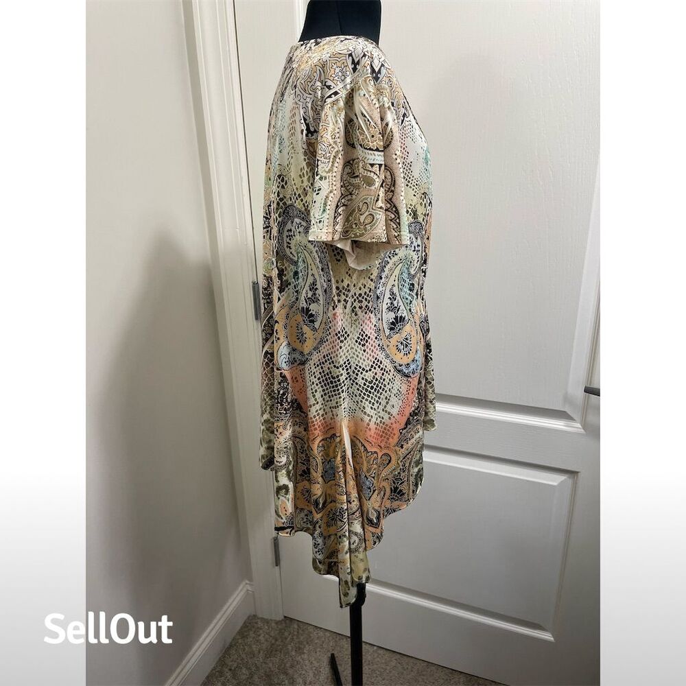 Unity World Wear Women's M Multicolor gathered Embroidered Tunic Top - Picture 4 of 8